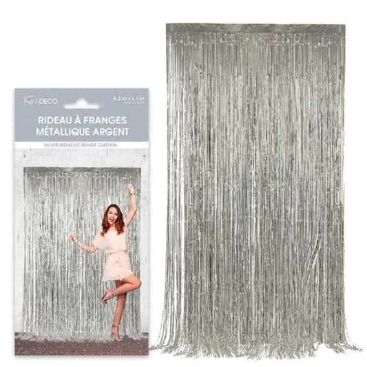 Rideau Franges Holographique - Argent
