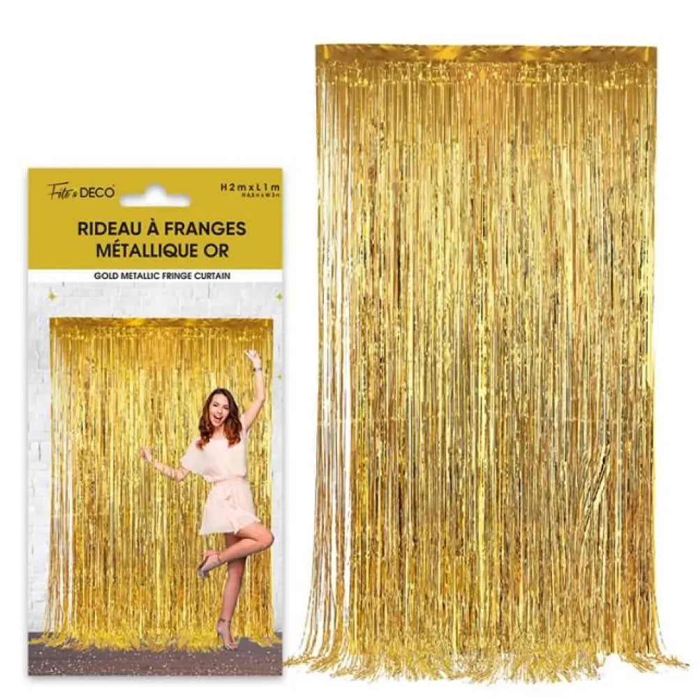Rideau Franges Holographique - Or