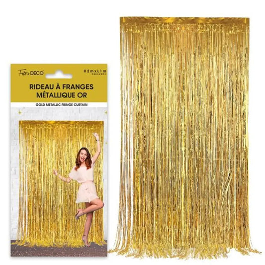 Rideau Franges Holographique - Or