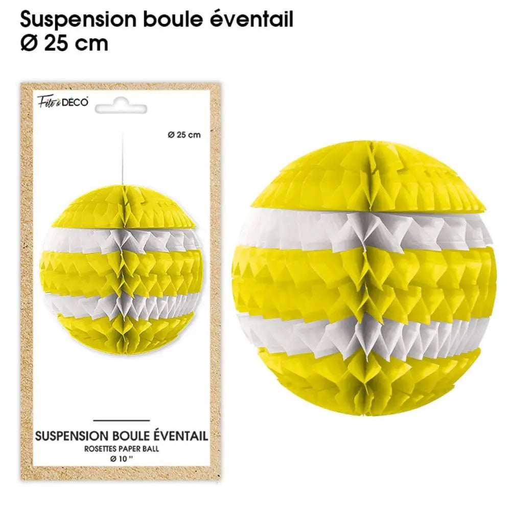 Suspension Boule ''Eventail'' - Jaune