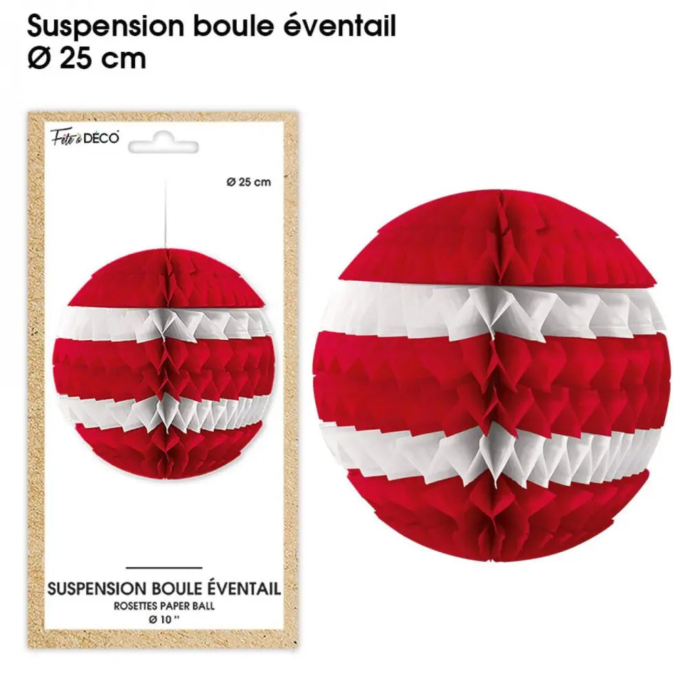 Suspension Boule ''Eventail'' - Rouge
