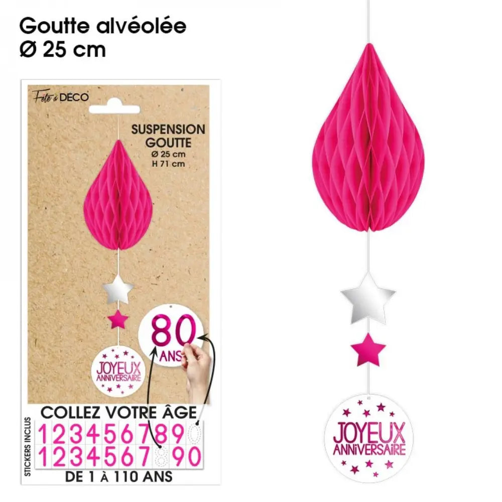 Suspension Goutte - Fuchsia