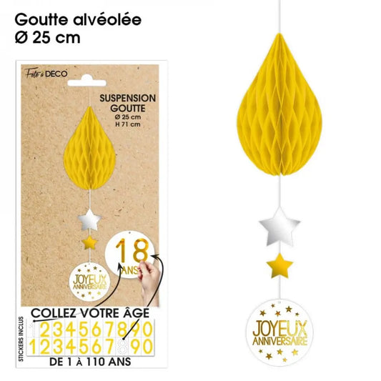 Suspension Goutte - Jaune