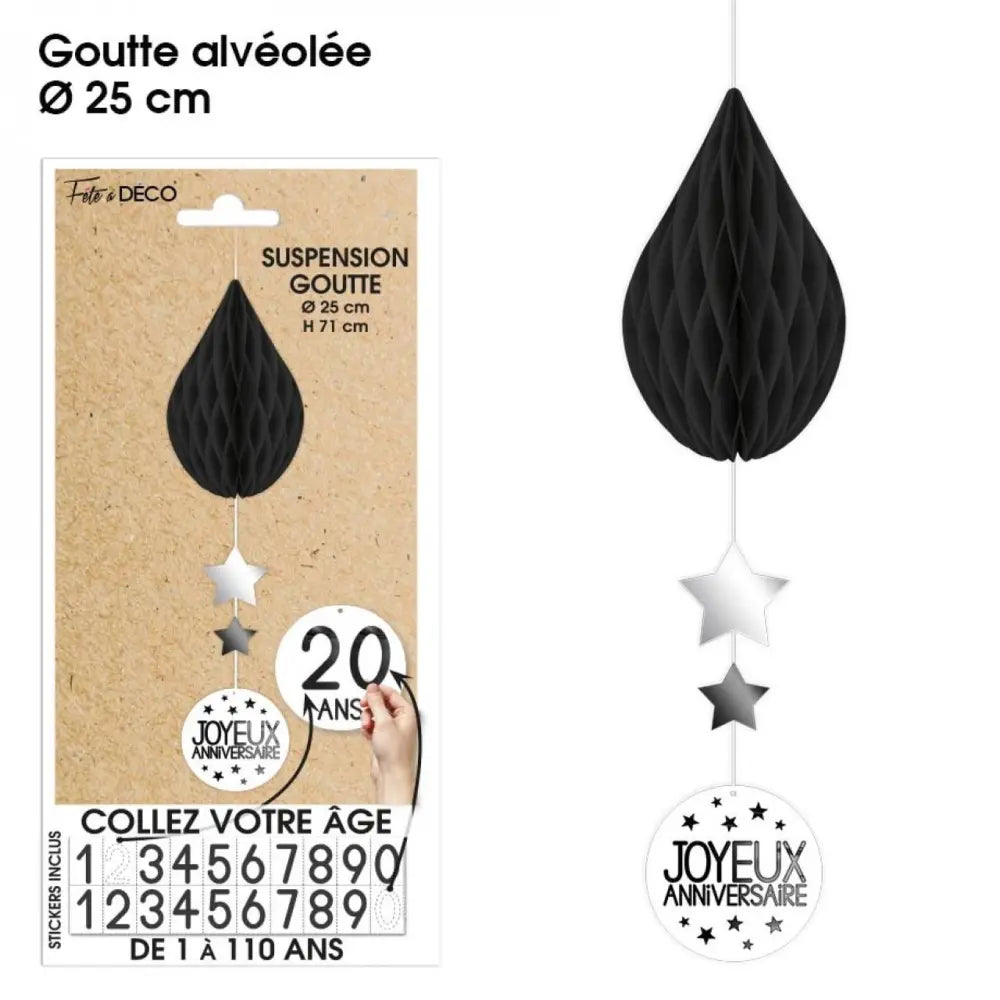 Suspension Goutte - Noir