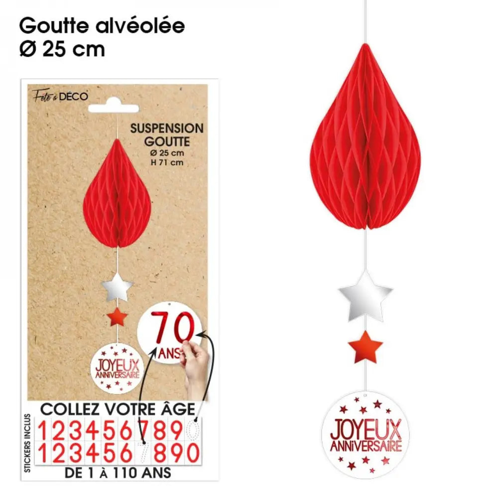 Suspension Goutte - Rouge