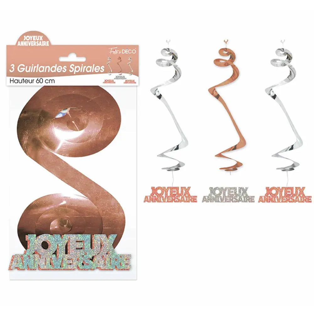 3 Guirlandes Spirales - Rose Gold
