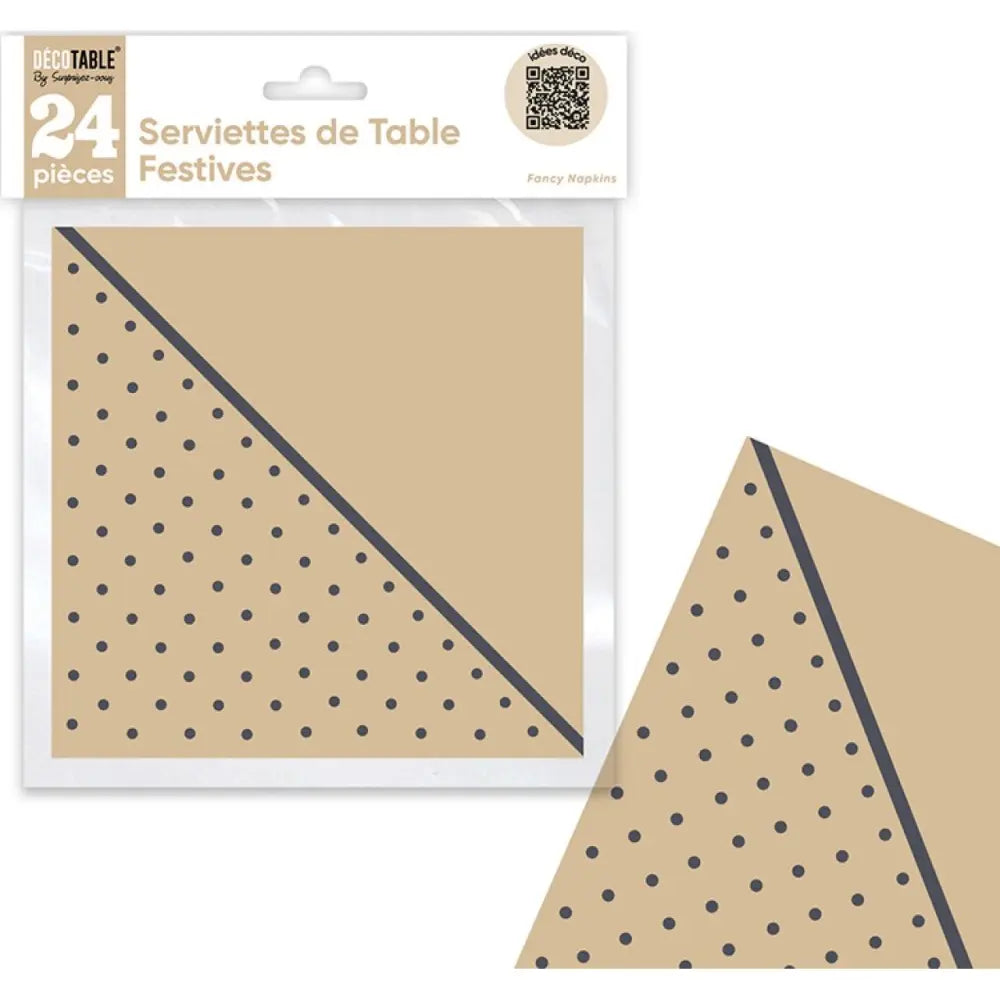 24 Serviettes en Papier ''Festif'' - Blanc