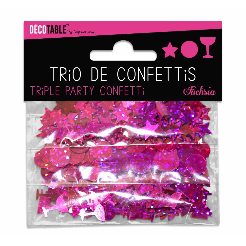 Trio de Confettis - Fuchsia