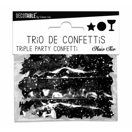 Trio de Confettis - Noir
