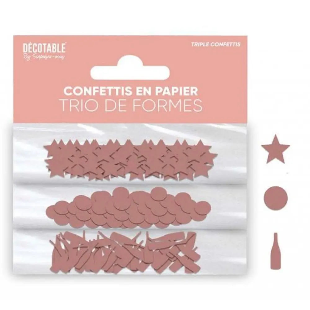 Trio de Confettis - Rose Gold
