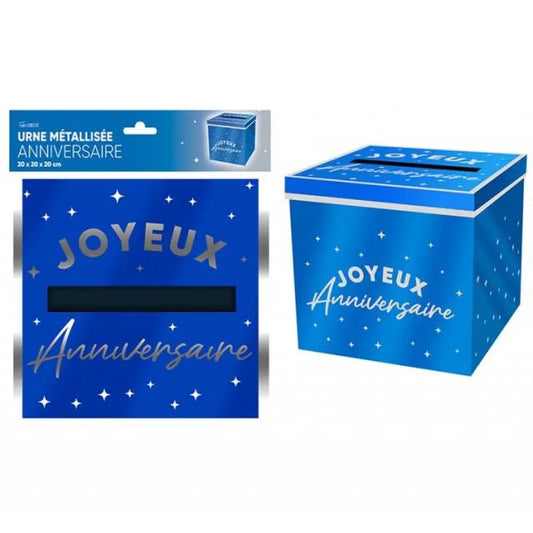 Urne "Joyeux Anniversaire" - Bleu