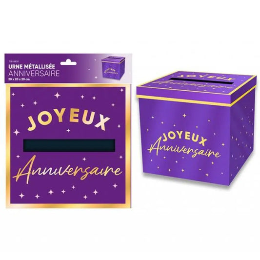 Urne "Joyeux Anniversaire" - Violet