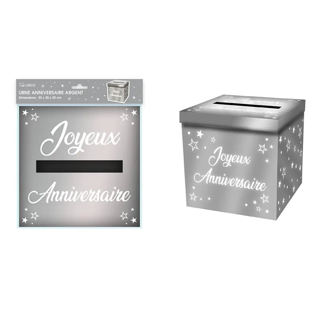 Urne Métallique Anniversaire - Argent