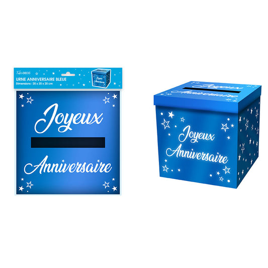 Urnes métallique Anniversaire - Couleur : Bleu