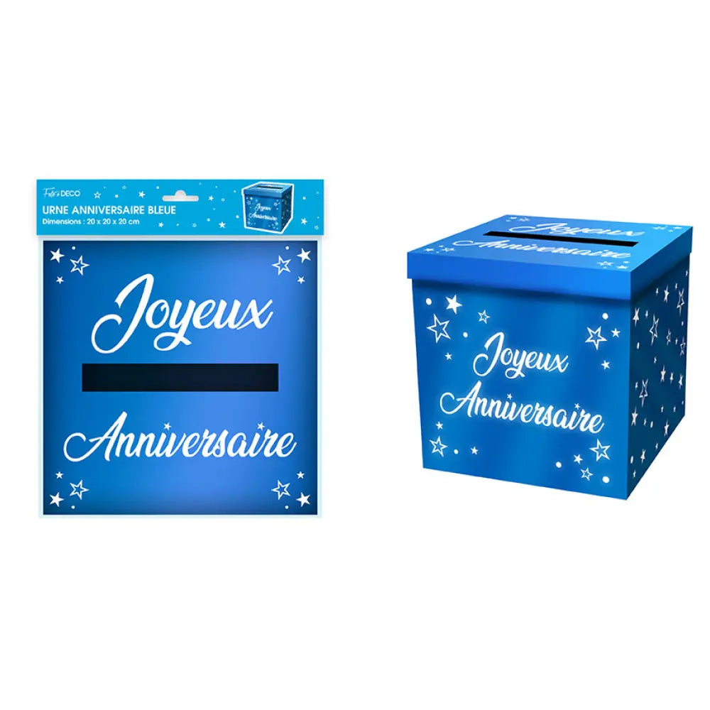 Urne Métallique Anniversaire - Bleu