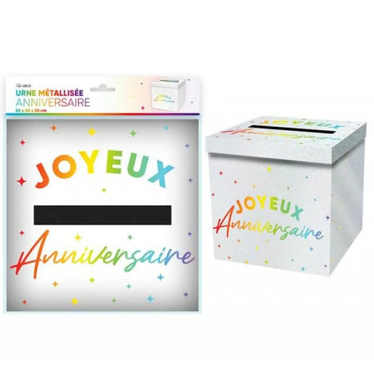 Urne Métallique Anniversaire - Multicolor