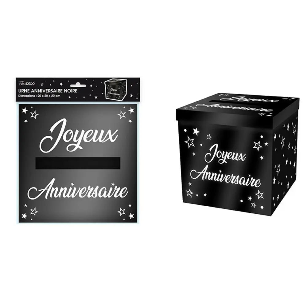 Urne Métallique Anniversaire - Noir