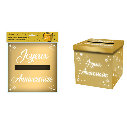 Urnes métallique Anniversaire - Eventail des couleurs : Or<br/>