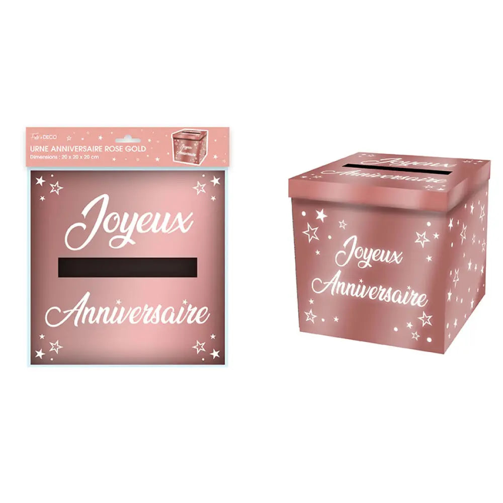 Urne Métallique Anniversaire - Rose Gold