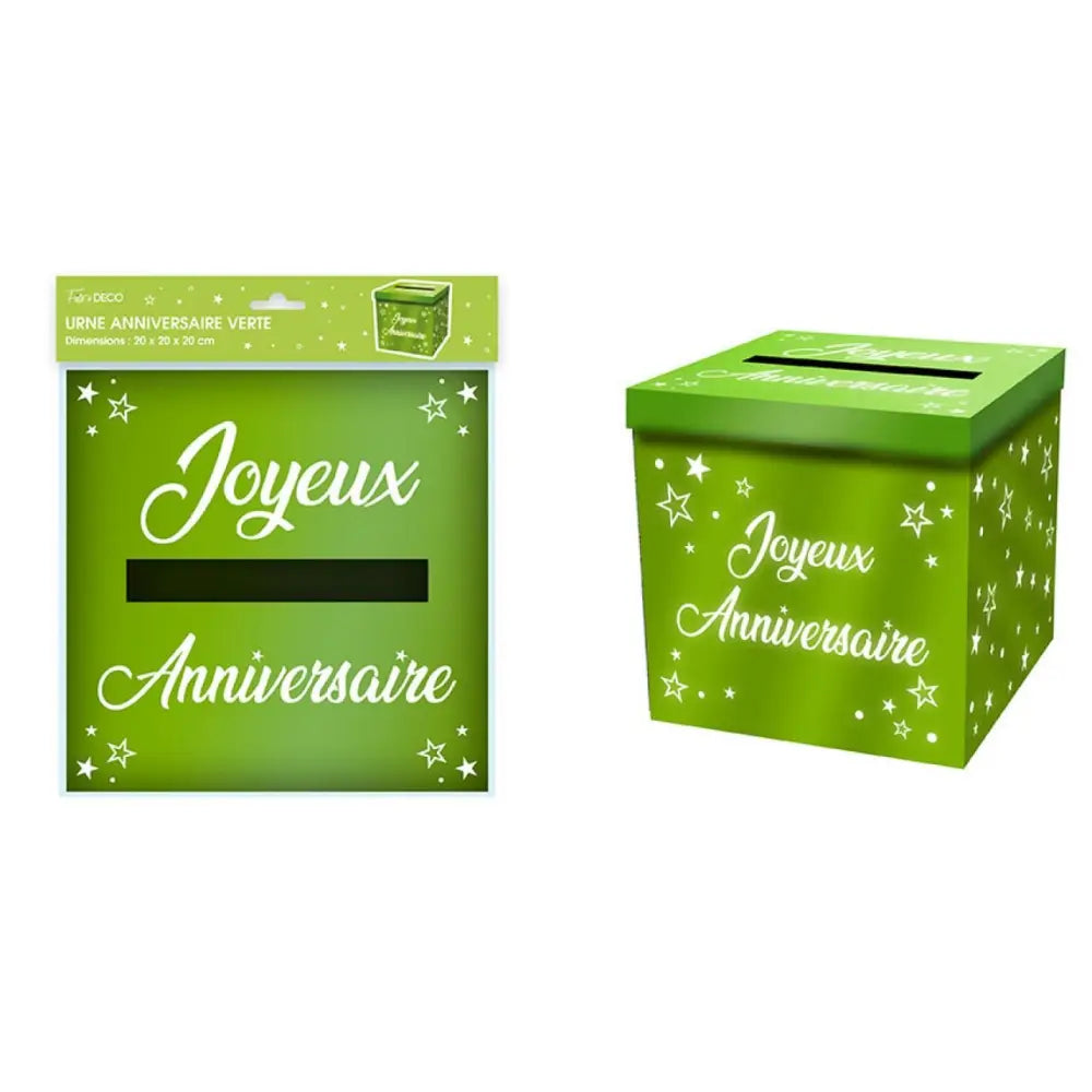 Urne Métallique Anniversaire - Vert