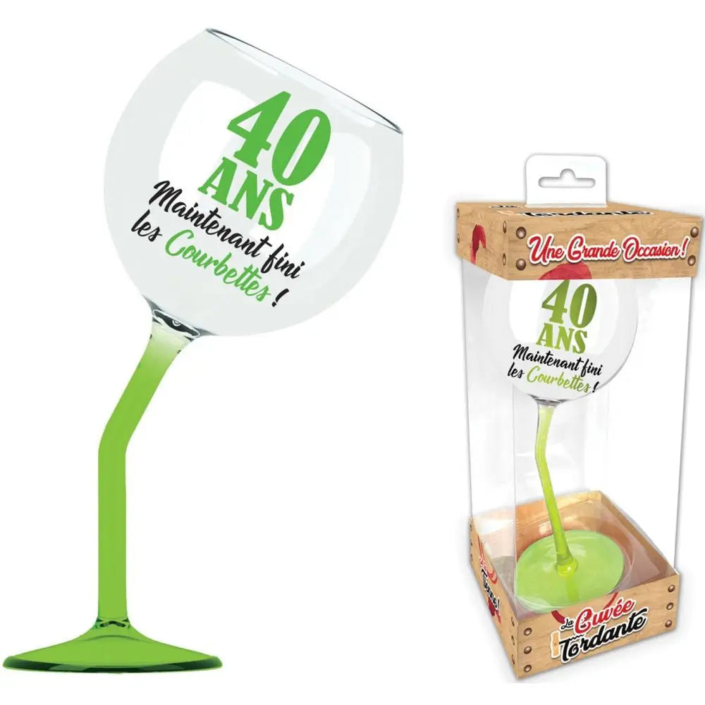 Verre à Vin Penché - 40 Ans