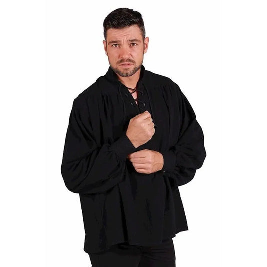 Chemise Pirate/Medieval, Noir - L