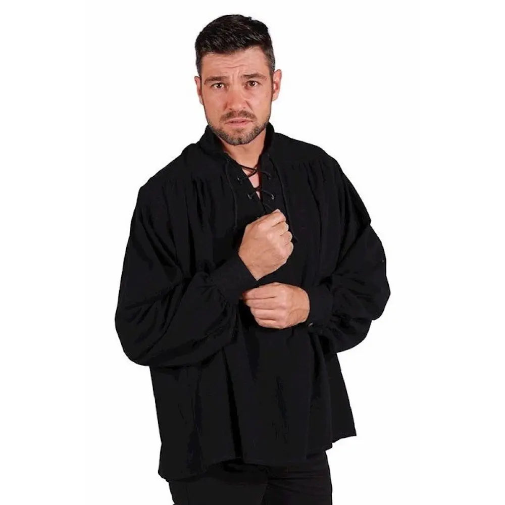 Chemise Pirate/Medieval, Noir - S