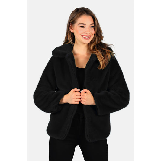 Veste de fourrure Luxe, Noir XL/XXL