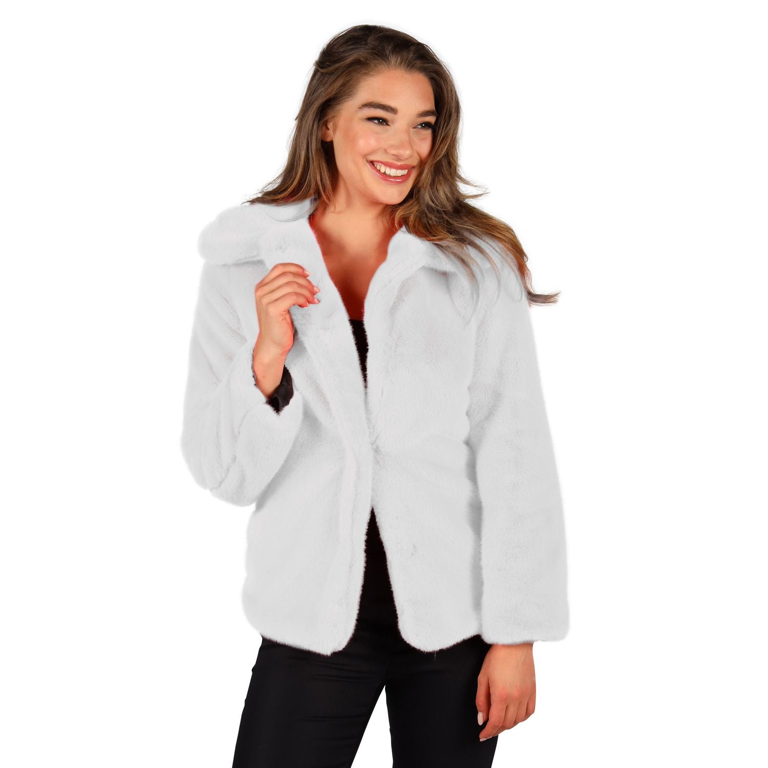 Veste de fourrure Luxe, Blanc 3XL