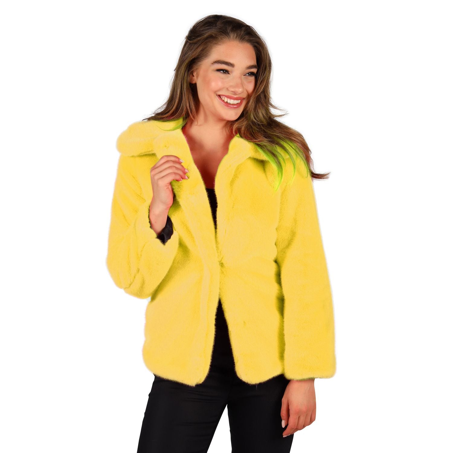 Veste de fourrure Luxe, Jaune M/L