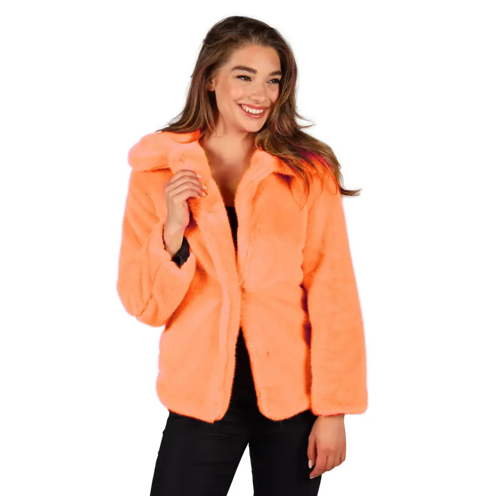 Veste de fourrure Luxe, Orange 3XL