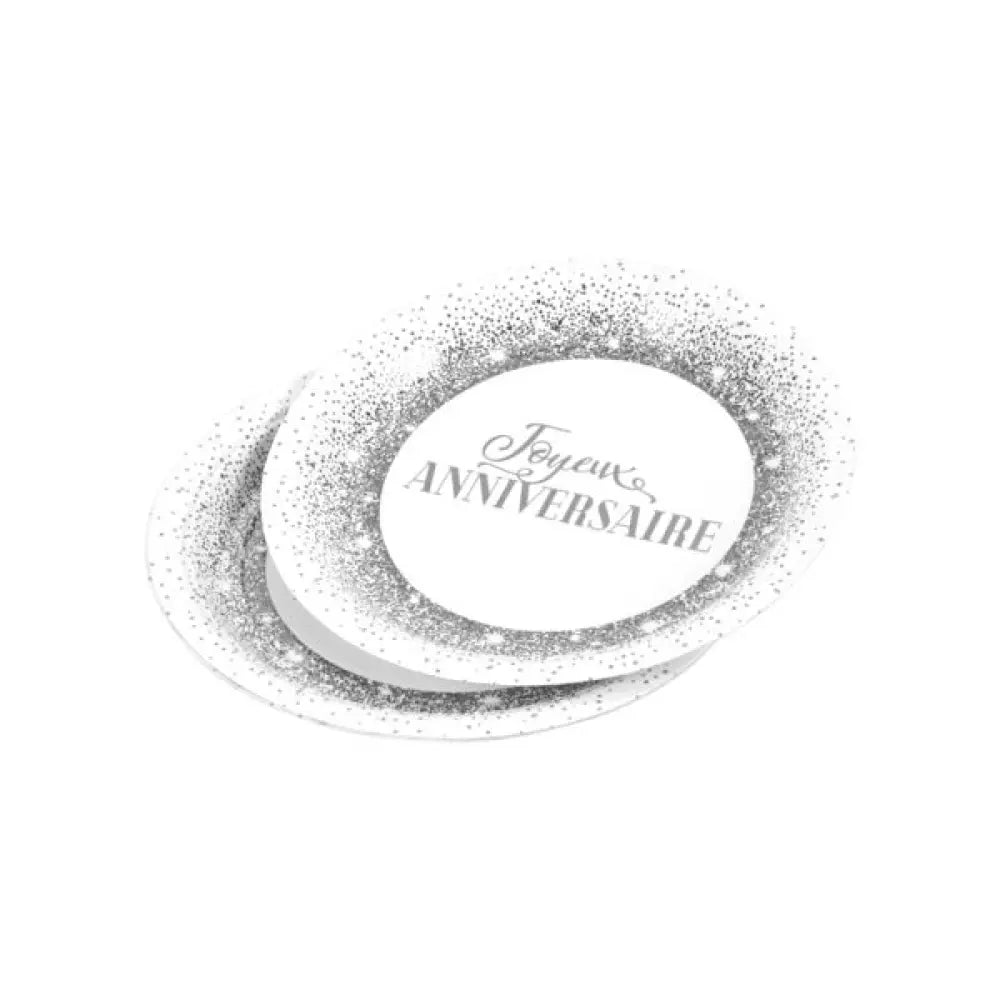 6 Assiettes en Carton D18.5cm - Anniversaire Argent