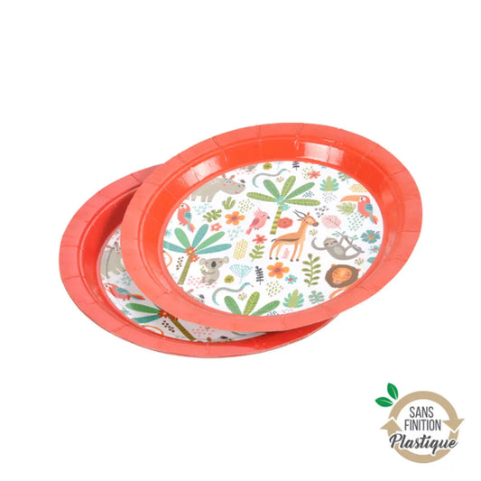 6 Assiettes en Carton D18cm - Explorateur
