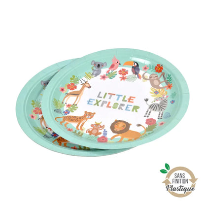 6 Assiettes en Carton D23cm - Explorateur