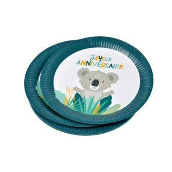 SET DE 6 ASSIETTES EN CARTON D23CM KOALA SANS FILM PLASTIQUE