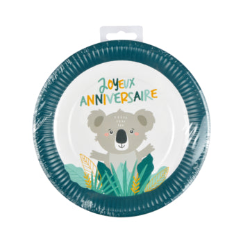 SET DE 6 ASSIETTES EN CARTON D23CM KOALA SANS FILM PLASTIQUE