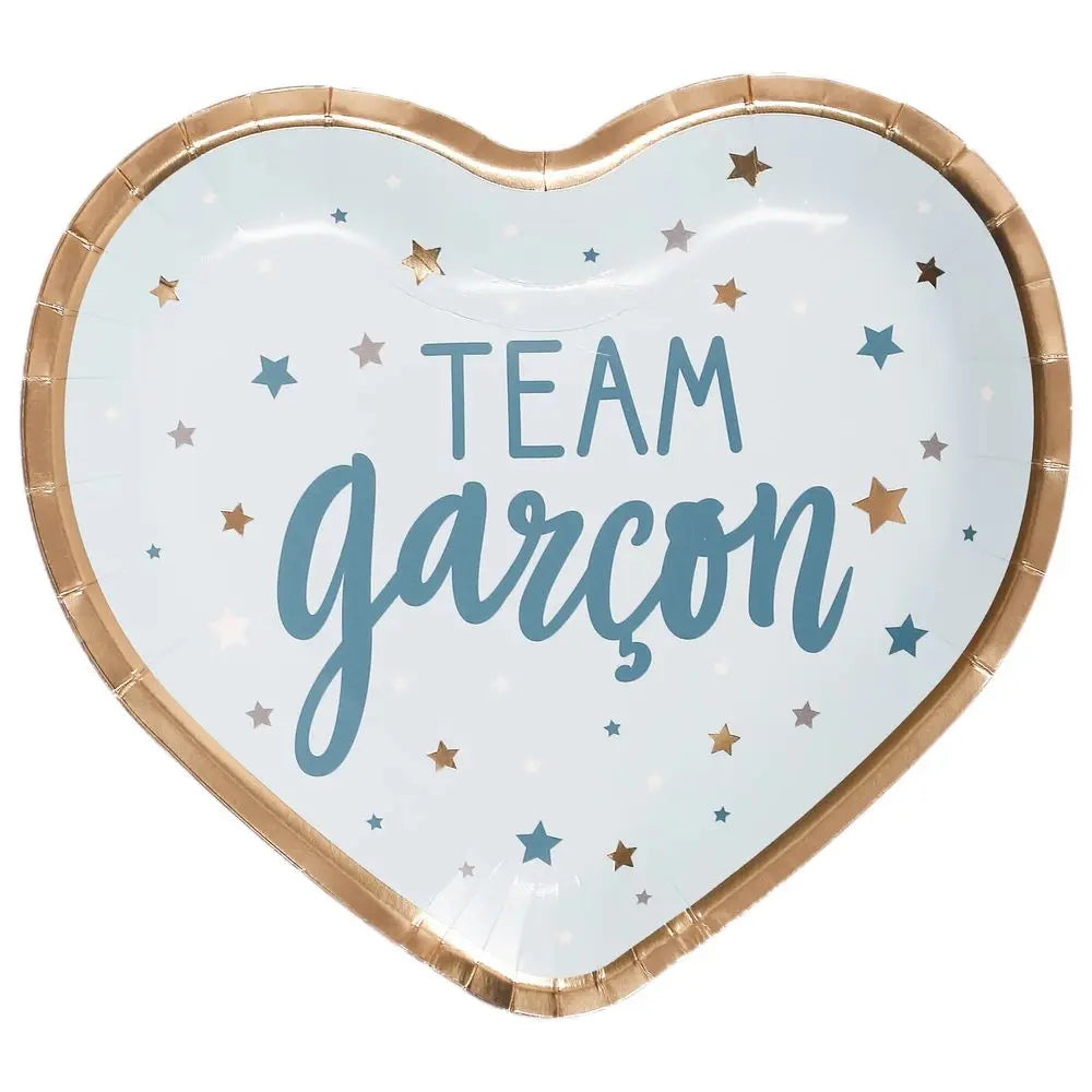 6 Assiettes en Carton Cœur - Team Garçon