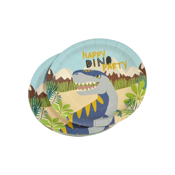 SET DE 6 ASSIETTES EN CARTON D18,5CM HAPPY DINO