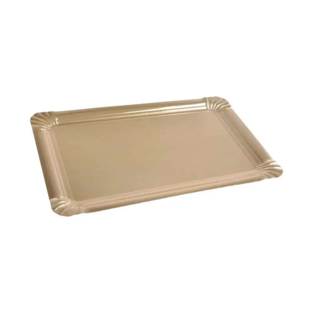 5 Plateaux Rectangles en Carton 23*33cm - Or