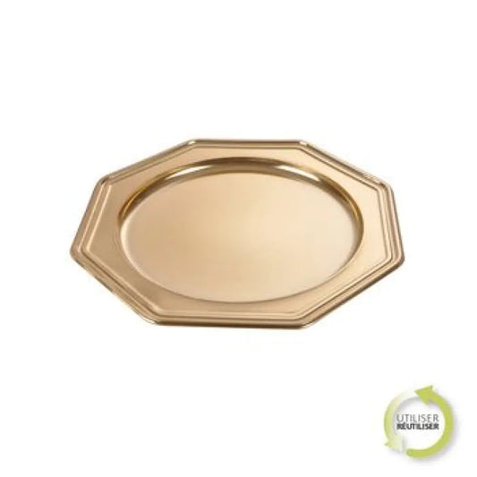 2 Plateaux Octogonaux en Plastique D30cm - OR
