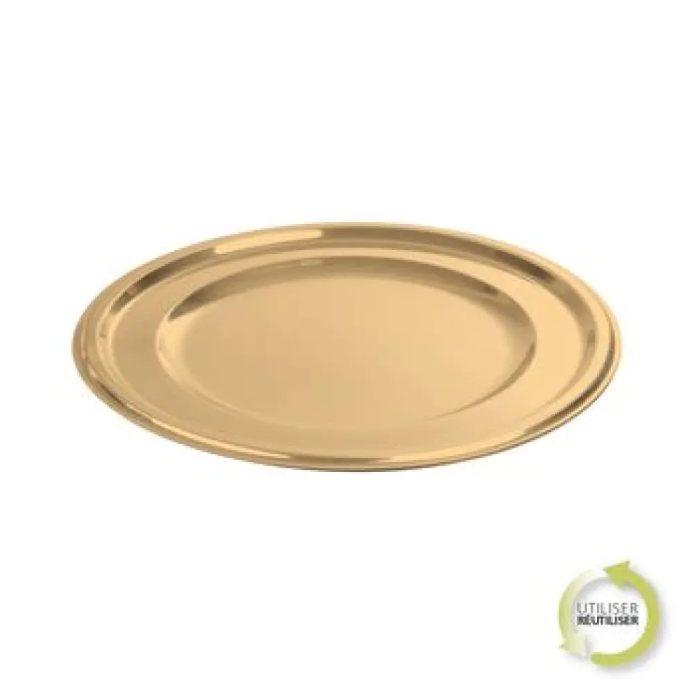 2 Plateaux Rond en Plastique D30cm - OR
