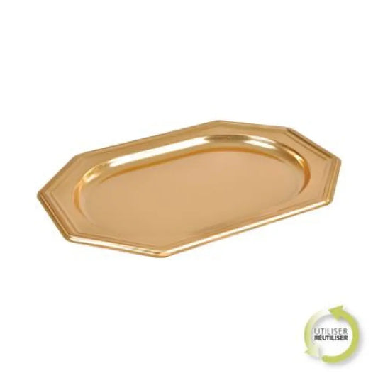 2 Plateaux Octogonaux en Plastique 34,5*24,5cm - OR