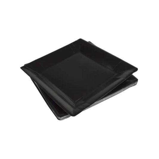 20 Assiettes Carrées en Carton 23cm - NOIR