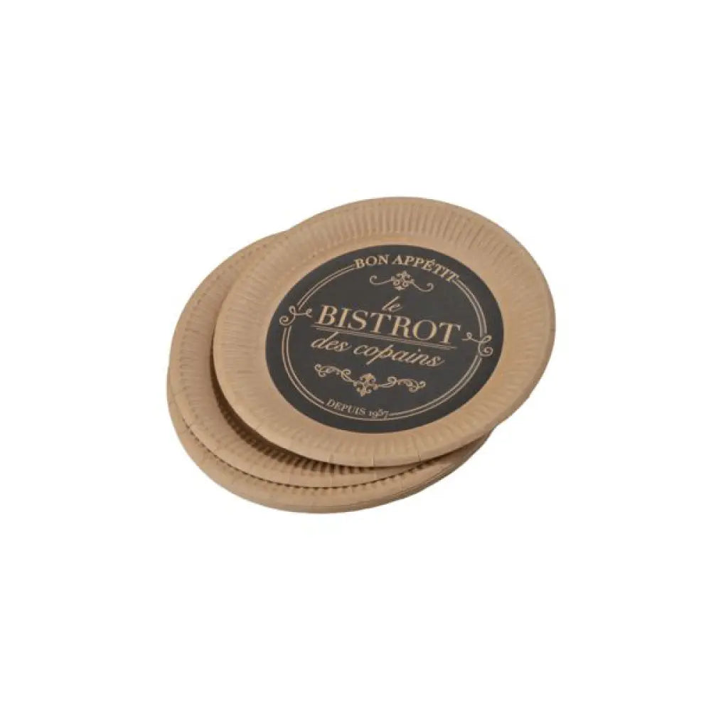 10 Assiettes en Kraft D18cm - Bistrot