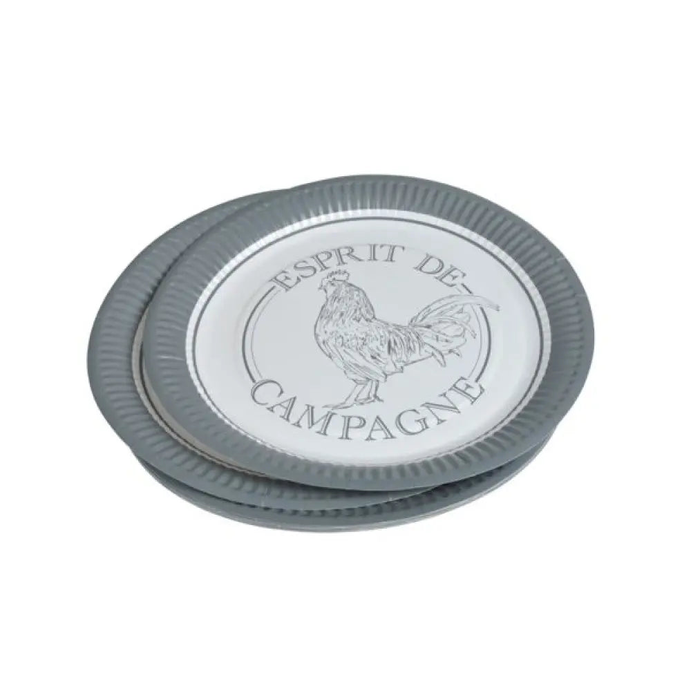 10 Assiettes en Carton D23cm - Esprit de Campagne