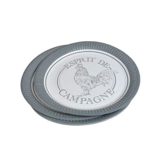 10 Assiettes en Carton D23cm - Esprit de Campagne