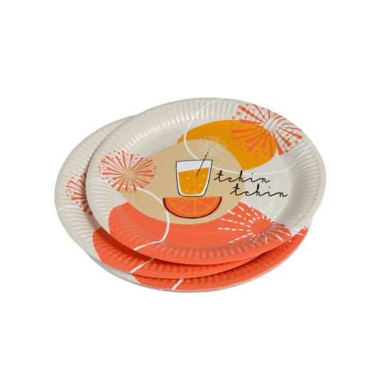 10 Assiettes en Carton D23cm - Tchin Tchin