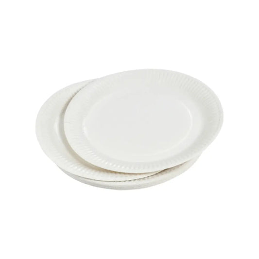 20 Assiettes en Carton D18cm - BLANC