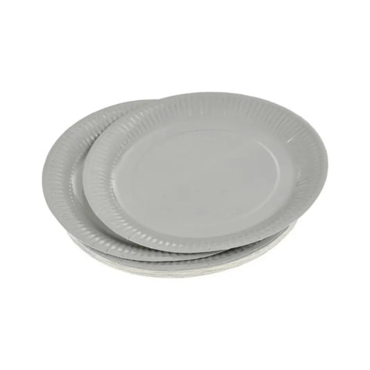 20 Assiettes en Carton ''Vitamine'' D18cm - GRIS