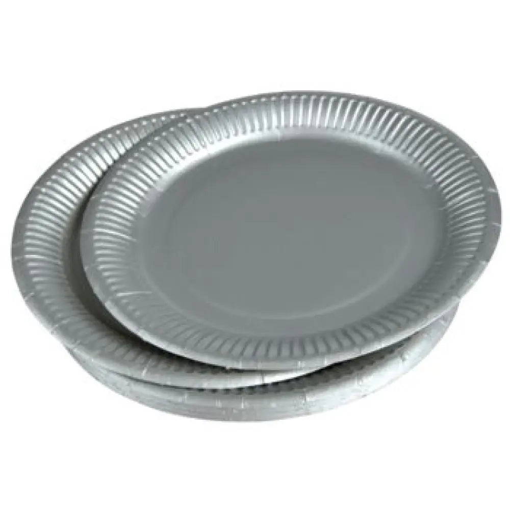 20 Assiettes en Carton D23cm - ARGENT